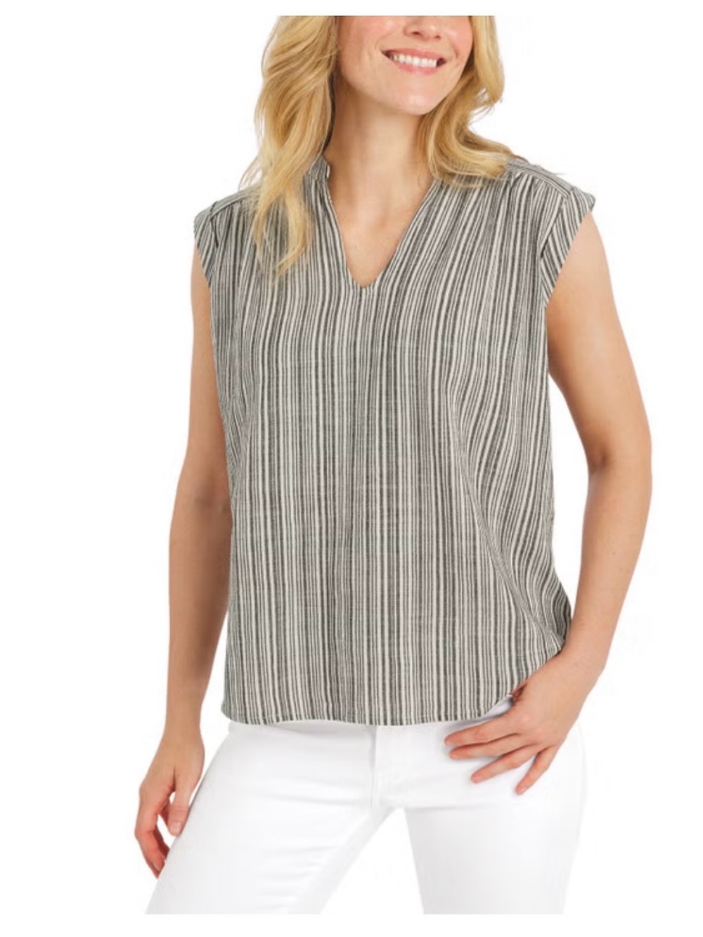 Lands' End Women's Cotton Blend Sleeveless Top